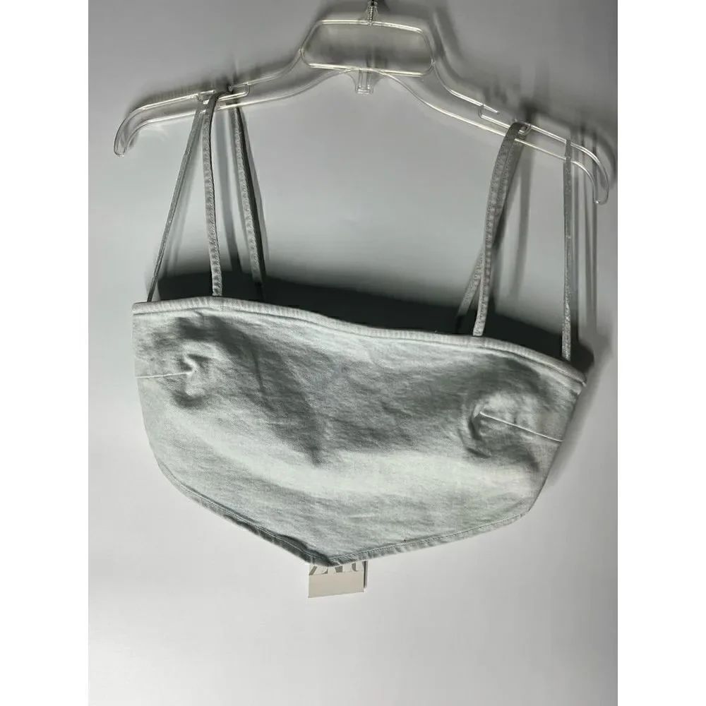 Zara Denim Y2K Bandana Crop Top NWT